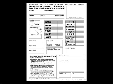 Dcc Character Sheets