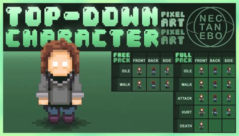 Top Down Character Pixel Art Gamedev Market