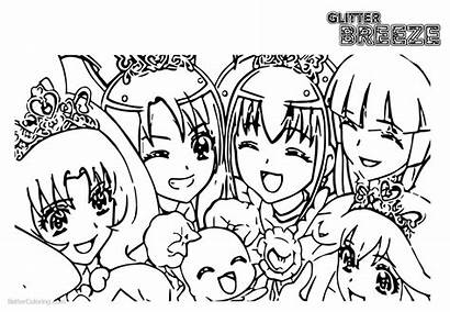 Glitter Force Coloring Pages Clipart Printable Adults