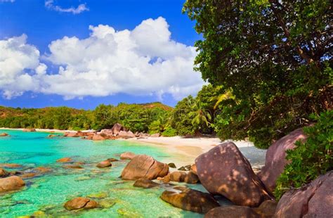 Beach Anse Lazio At Island Praslin Seychelles Stock Photo Image Of