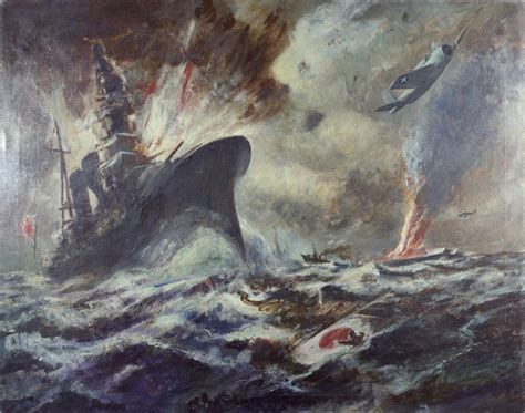 The Battle Of Midway By Robert Benney Oil Painting Ca 1943