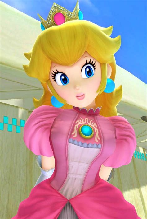 The Princess Peach From Mario Kart Is Wearing A Pink Dress And Tiara