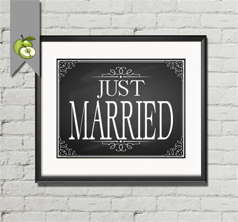 just married wedding sign printable 8x10 and by theartyapples