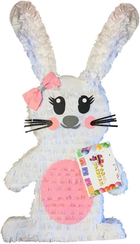 Handcrafted Custom Made White Easter Bunny Pinata Easter Party Supplies Easter