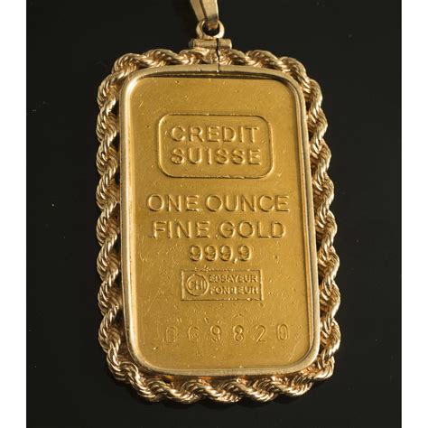 Swiss Gold Bar Pendant And Chain Witherells Auction House