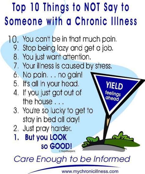 what not to say to someone with chronic illness