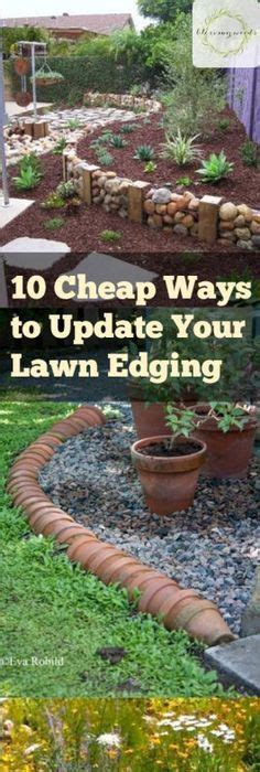 10 Cheap Ways To Update Your Lawn Edging Recycled Garden Edging Easy