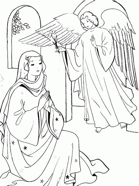 This angel coloring pages slideshow features our best angel coloring sheets for kids. Mary And The Angel Coloring Page - Coloring Home