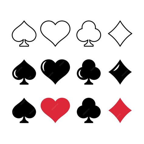 Premium Vector Playing Card Suits Multiple Styles
