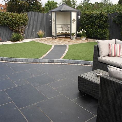 Natural Paving Classicstone Carbon Black Kadapha Paving Slabs Garden