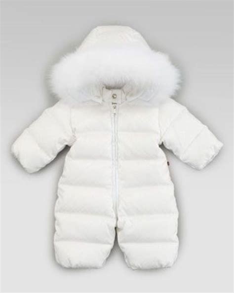 Baby Boy Or Baby Girl White Quilted Snowsuit Coat All In One Baby