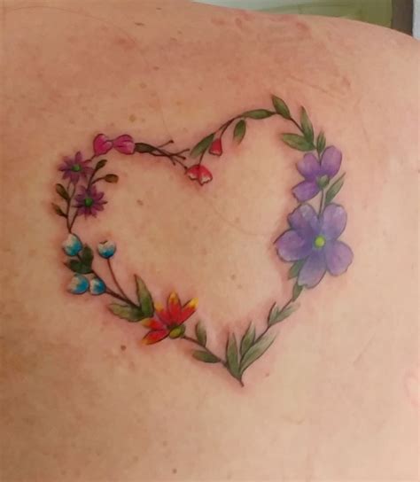 Heart And Flowers Tattoo On Shoulder Heart Flower Tattoo Picture