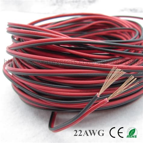 100m 2pin Red Black Cable 22awg Led Wire Extension Wire For Led 5050