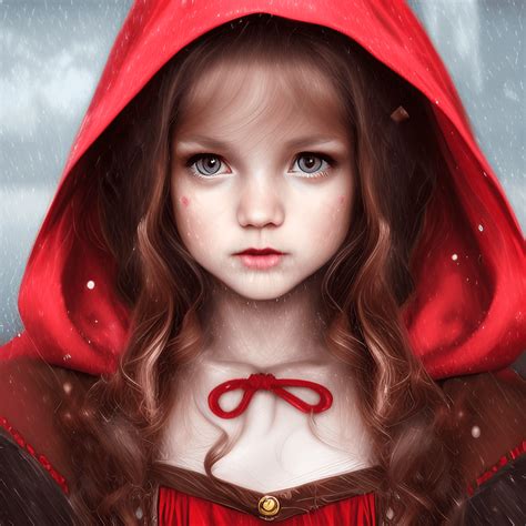 Beautiful Adorable Little Red Riding Hood 8k Resolution Concept Art