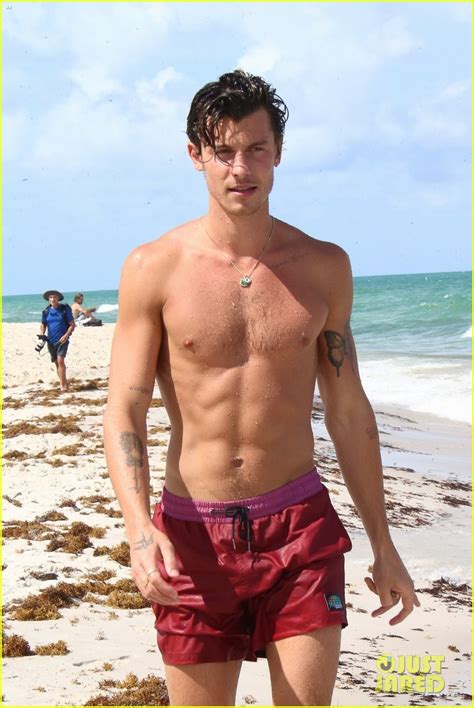 Full Sized Photo Of Shawn Mendes Beach Before Birthday 08 Shawn Mendes Spotted Shirtless At