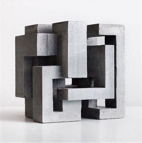 Cast Concrete Cubic Architecture Conceptual Model Architecture