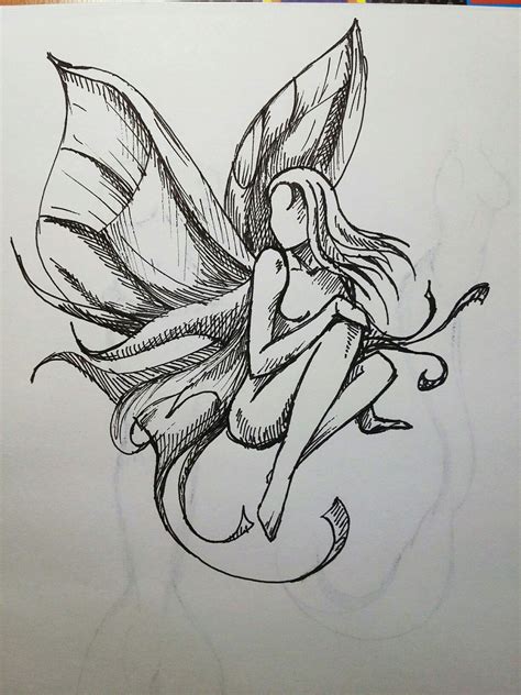 Pin By Ekaterina Gavrilevskaya On Sketch Fairy Drawings Fairy Sketch Fairy Tattoo