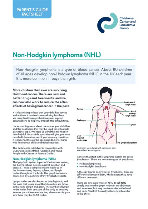Pgfsnhly Non Hodgkin Lymphoma Pgfactsheets Publications