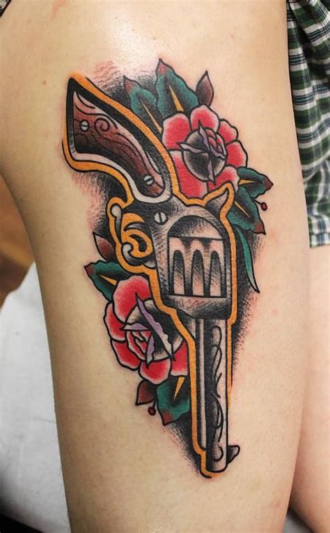 80 Pistol Tattoos For Men Manly Sidearm Designs Tattoos For Guys
