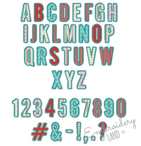 Narrow Applique Alphabet 2 Font Machine Embroidery Design 4 Etsy