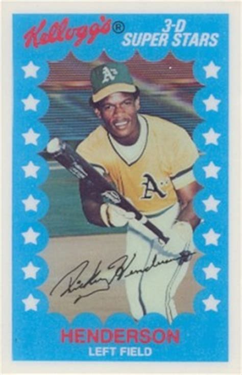 Rickey henderson is a former major league baseball player and hall of fame member. 1982 Kellogg's Rickey Henderson #4 Baseball Card Value ...