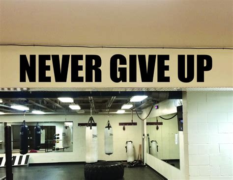 Motivational Wall Decal Gym Wall Decal Classroom Decor Never Give Up