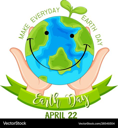 Smiling Earth Day Poster Royalty Free Vector Image