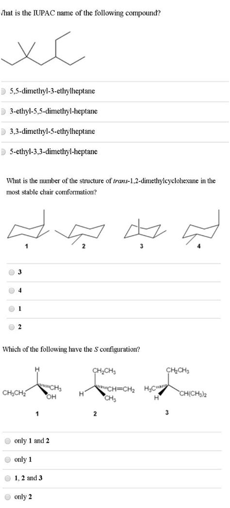 Solved What Is The Iupac Name Of The Following Compound We