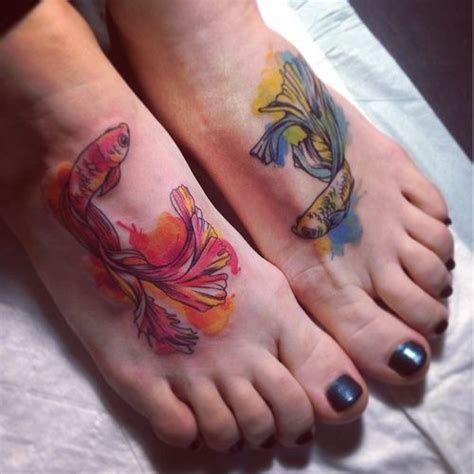 Watercolor Tattoo Koi Fish Watercolor Tattoo On Feet