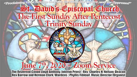 The First Sunday After Pentecost Trinity Sunday June 7 2020 Zoom