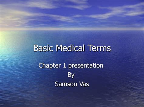 Basic Medical Terms