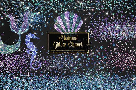 Mermaid Glitter Clipart Graphic By Digital Curio · Creative Fabrica