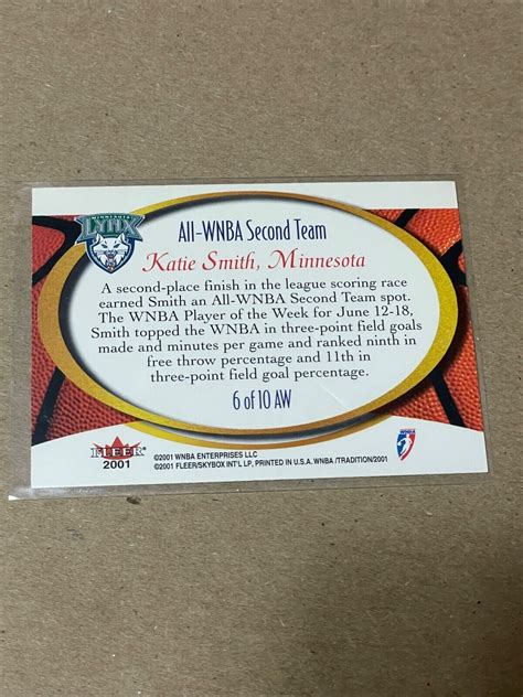2001 Fleer Tradition WNBA Award Winners Katie Smith Ohio State Buckeyes