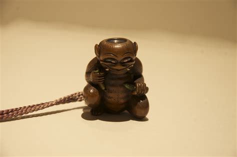 Japanese netsuke can be made from a wide variety of materials including ivory, hardwood, clay or porcelain, metal, and in rare cases, even the most common medium for creating is ivory netsuke. Netsuke: The Evolution of an Object