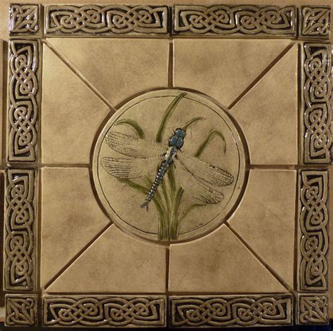 Dragonfly Tile Ceramic Tile Art Tile Art Art Nouveau Tiles