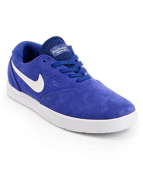 Nike Sb Eric Koston 2 Lunarlon Deep Royal Blue And White Suede Skate