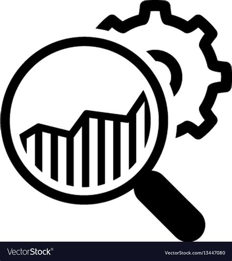 Market Research Icon Flat Design Royalty Free Vector Image