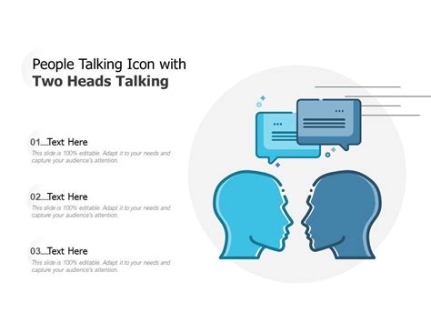 People Talking Icon With Two Heads Talking Powerpoint Presentation