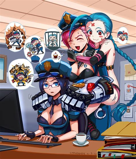 Officer Caitlyn Vi And Jinx Wallpapers And Fan Arts League Of Legends Lol Stats