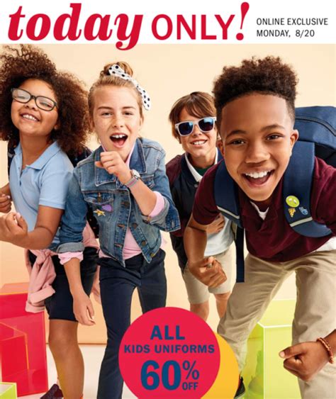Old Navy Kids Uniforms 60 Off Today Only