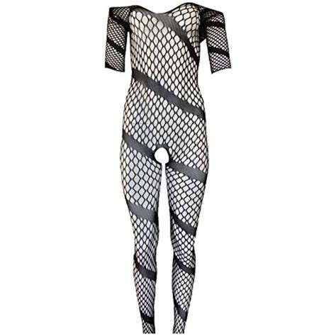 Killer Legs Black Ribbon Fishnet Open Crotch Fence Net Bodystockings