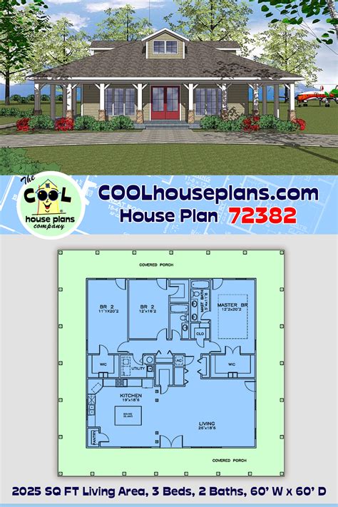 House Plan 72382 Southern Style With 2025 Sq Ft 3 Bed 2 Bath