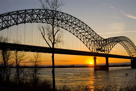 Memphis Bridge W Sunset Harlan Stillions Flickr