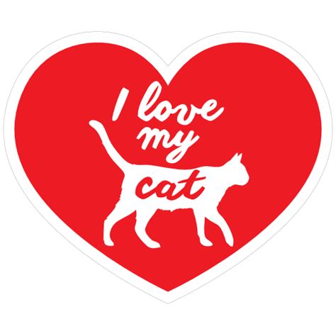 Collectibles Magnet Magnetic Bumper Sticker I Love My Cat Silhouette