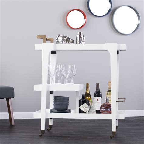 Holly And Martin Zhori Midcentury Modern Bar Cart White