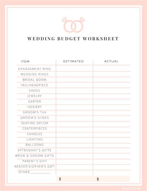 How to budget your wedding expenses? Free Downloads - Wedding Budget Worksheet- Cheers and ...
