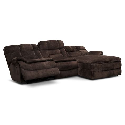 Telluride Chocolate Upholstery 3 Pc Power Reclining Sectional