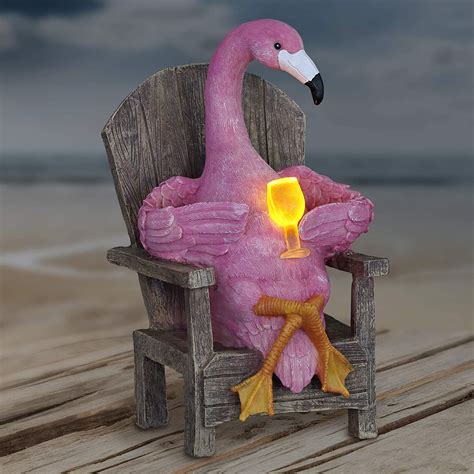 Amazonsmile Exhart Pink Flamingo Seated On A Lounge Chair Garden