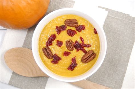 Pumpkin Curry Soup With Cranberry Chutney And Spiced