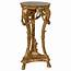 Gold Leaf Plant Stand With Brown Marble Top  Stands
